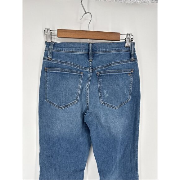 MADEWELL Size 24 Cali Demi Boot Cut Blue Jeans Denim Raw Hem Stretch Medium Wash - Picture 7 of 13